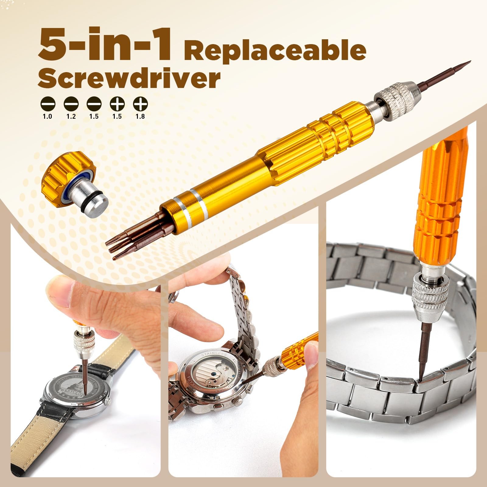 Eventronic Watch Repair Kit, Link Removal Battery Brown