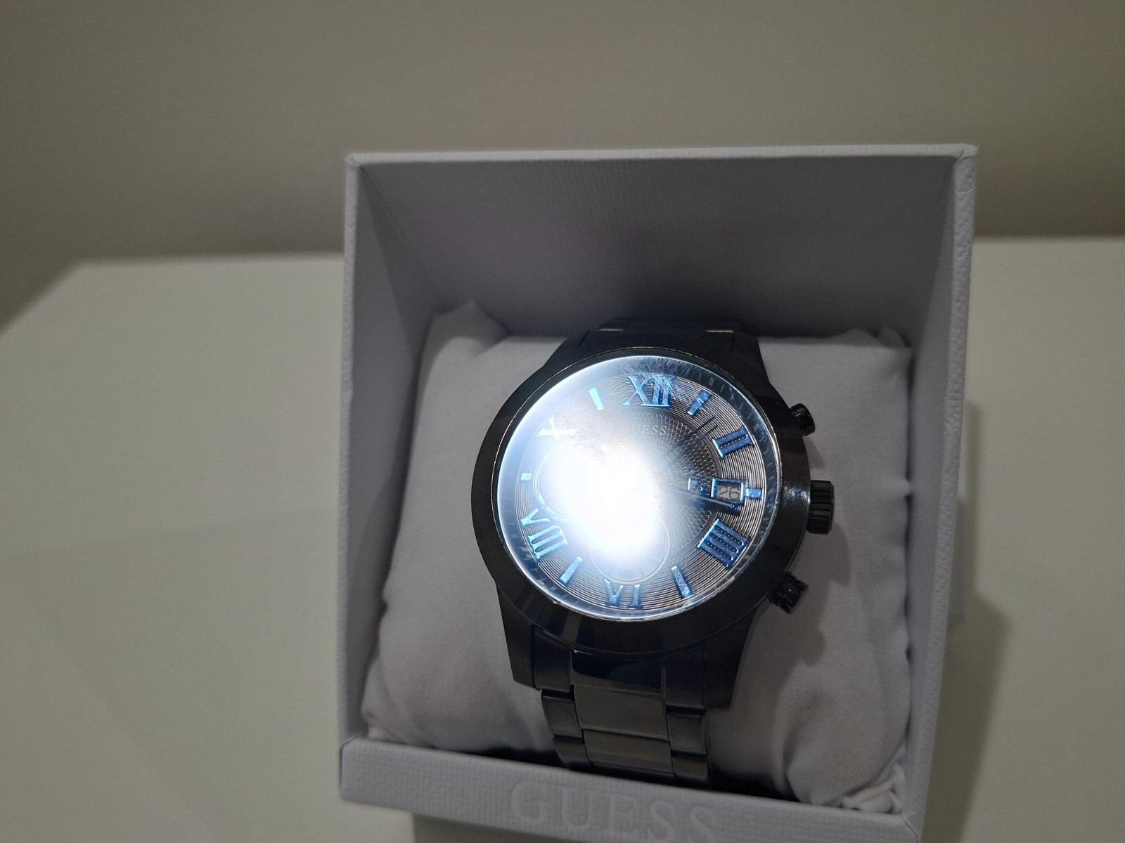 GUESS U0668G2 Gunmetal Chronograph Watch Stainless Steel Date