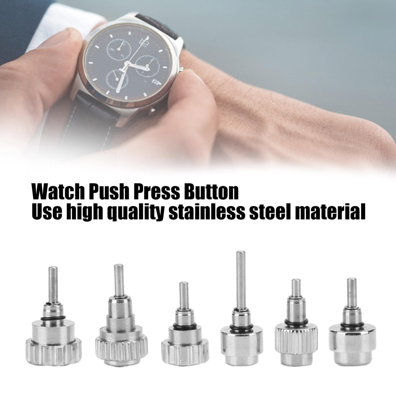 24pcs Waterproof Steel Watch Push Press Button Watchmaker Repair Part Kits