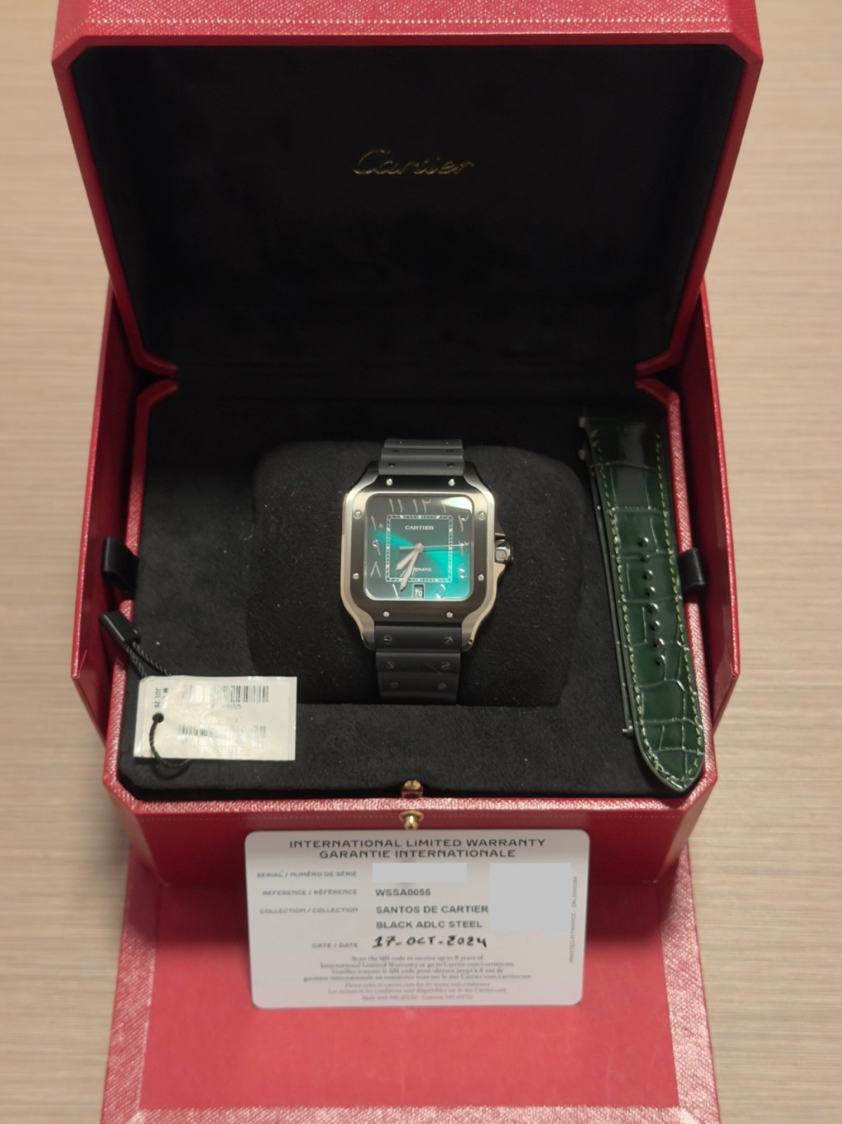 Cartier Santos Green Arabic Size L – 47.5 × 39.8MM 2024