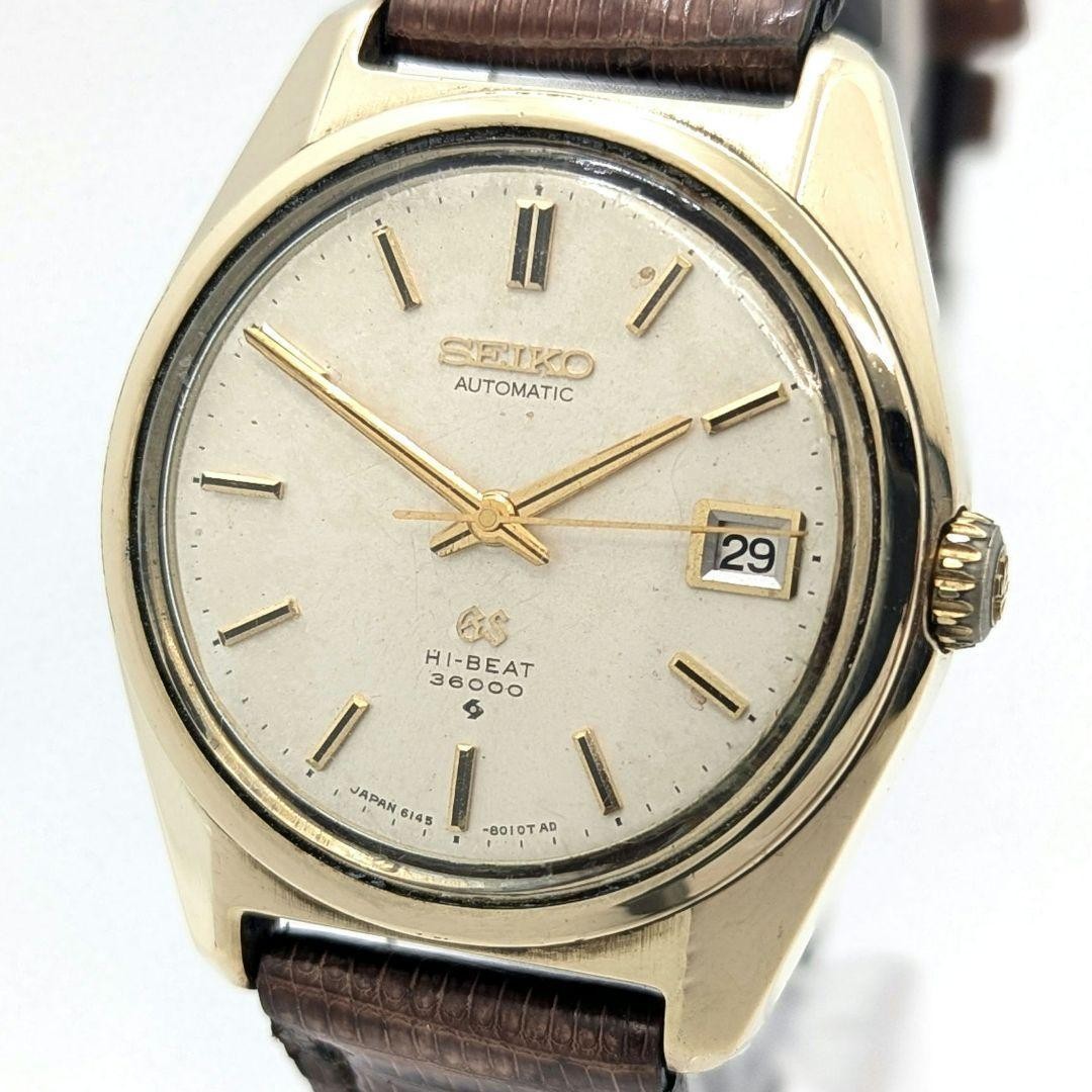 SEIKO Grand Seiko Hi-Beat 36000 6145-8000 Automatic Gold 37mm Not Working Watch