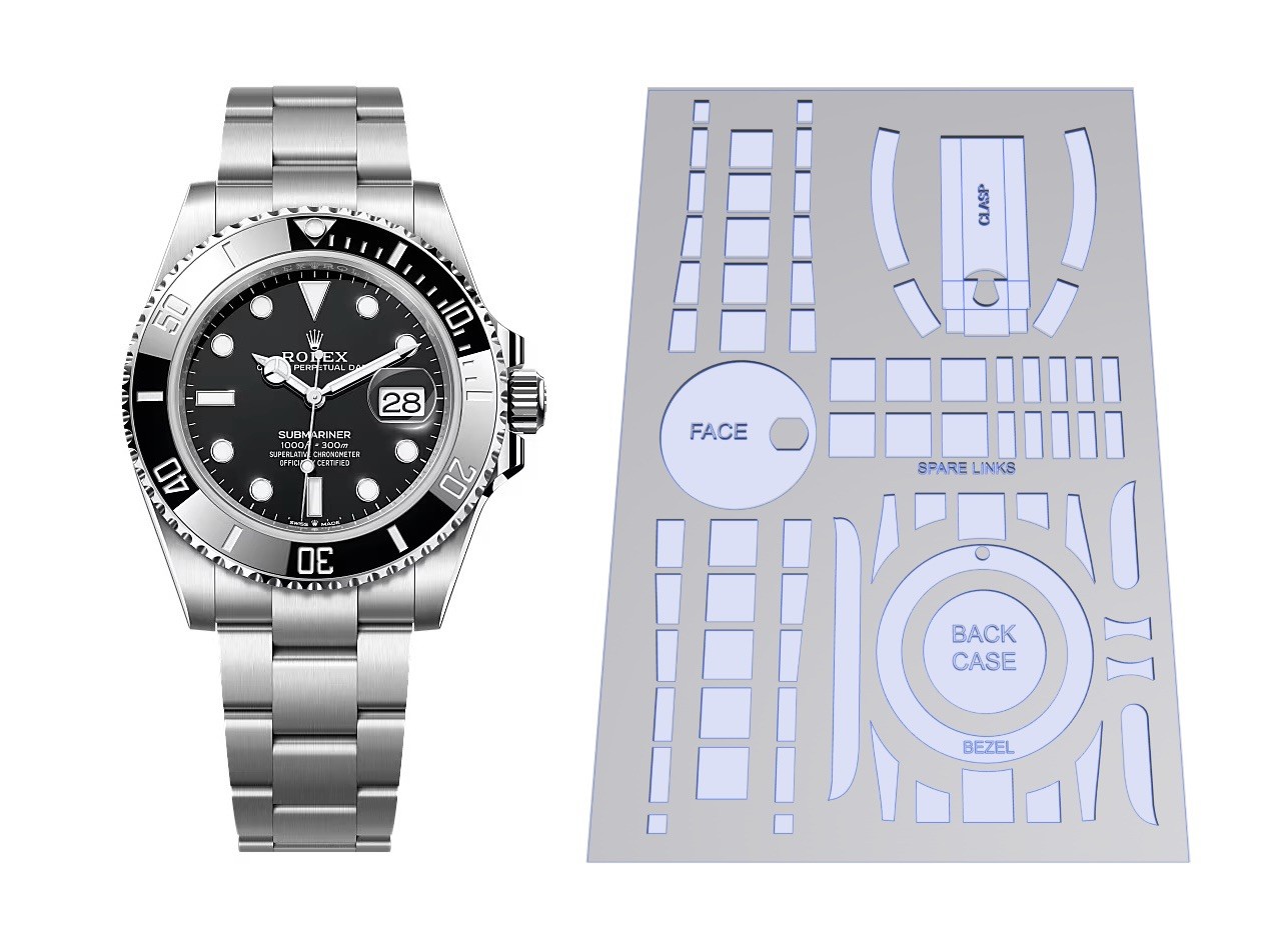 Clear Protective Sticker Kit for Rolex Submariner 41mm -models Nov 2020-now