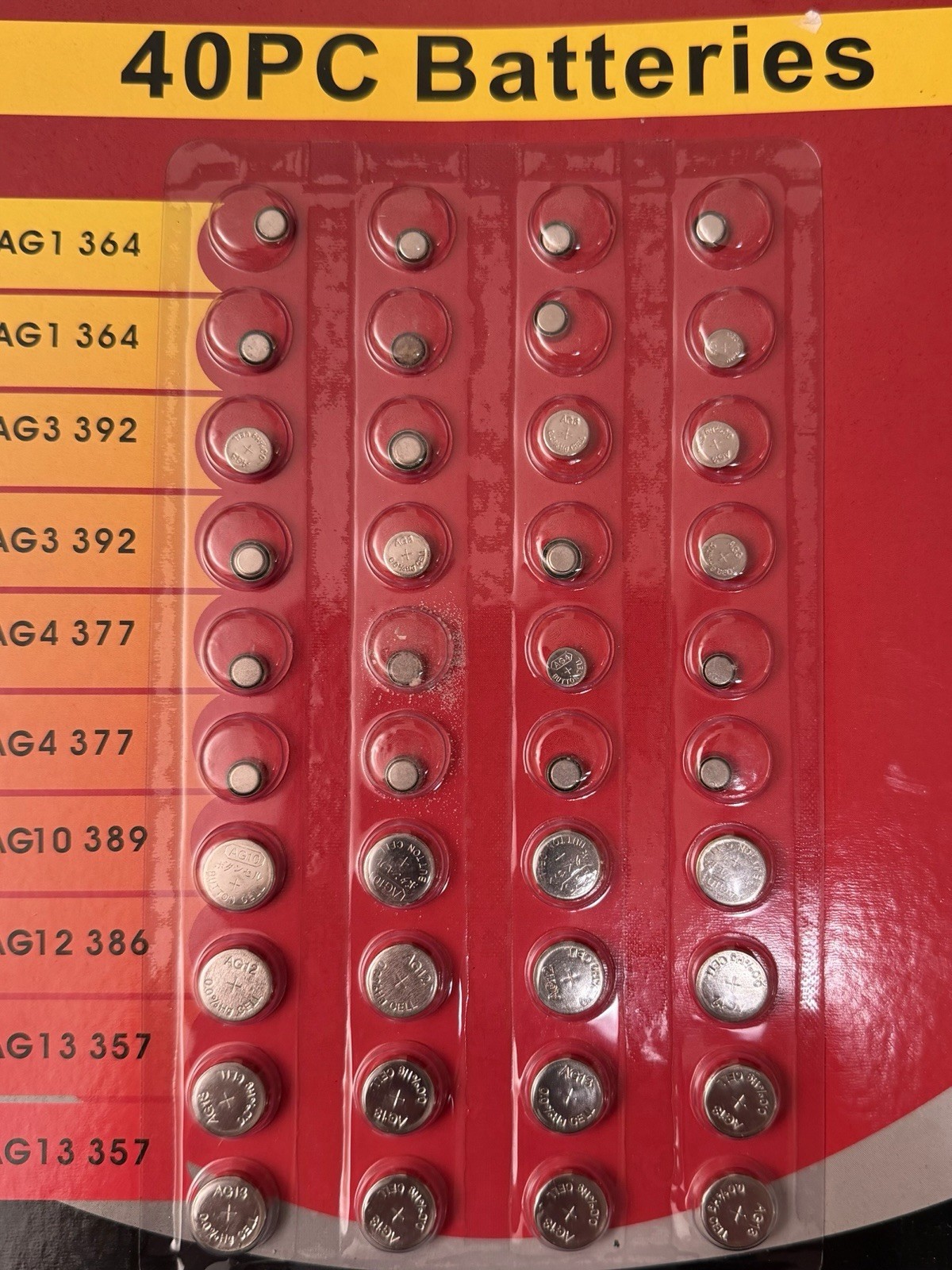 Limited amount Watch Batteries 2 Pack of 40, total of 80 batteries Watch Repair
