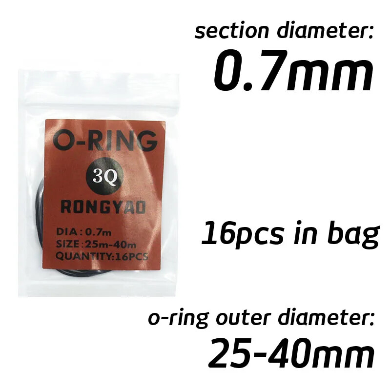 Watch Back Cover Rear Case Gasket Waterproof O-Ring 0.5-0.8mm Seal Rings 13-40mm