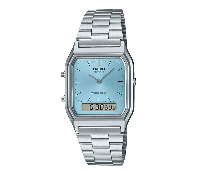CASIO Watch Retro Vintage Digital Unisex SILVER ORIGINAL AQ-230A-2A1
