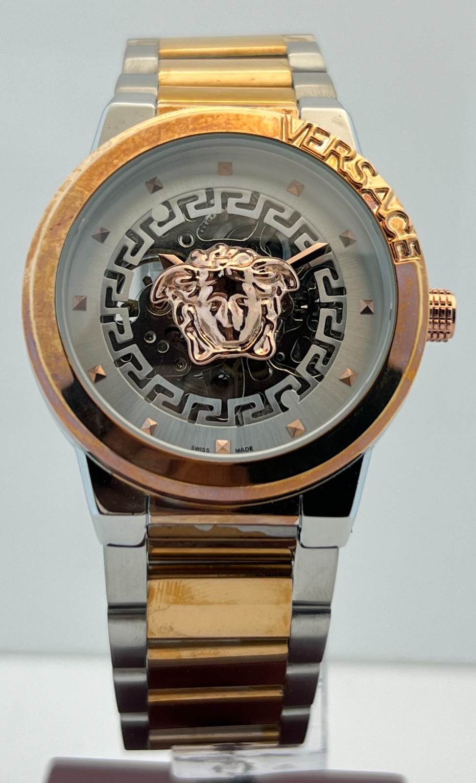 Fabulous Men’s Versace Medusa Skeleton Automatic White Dial Perfect Wristwatch