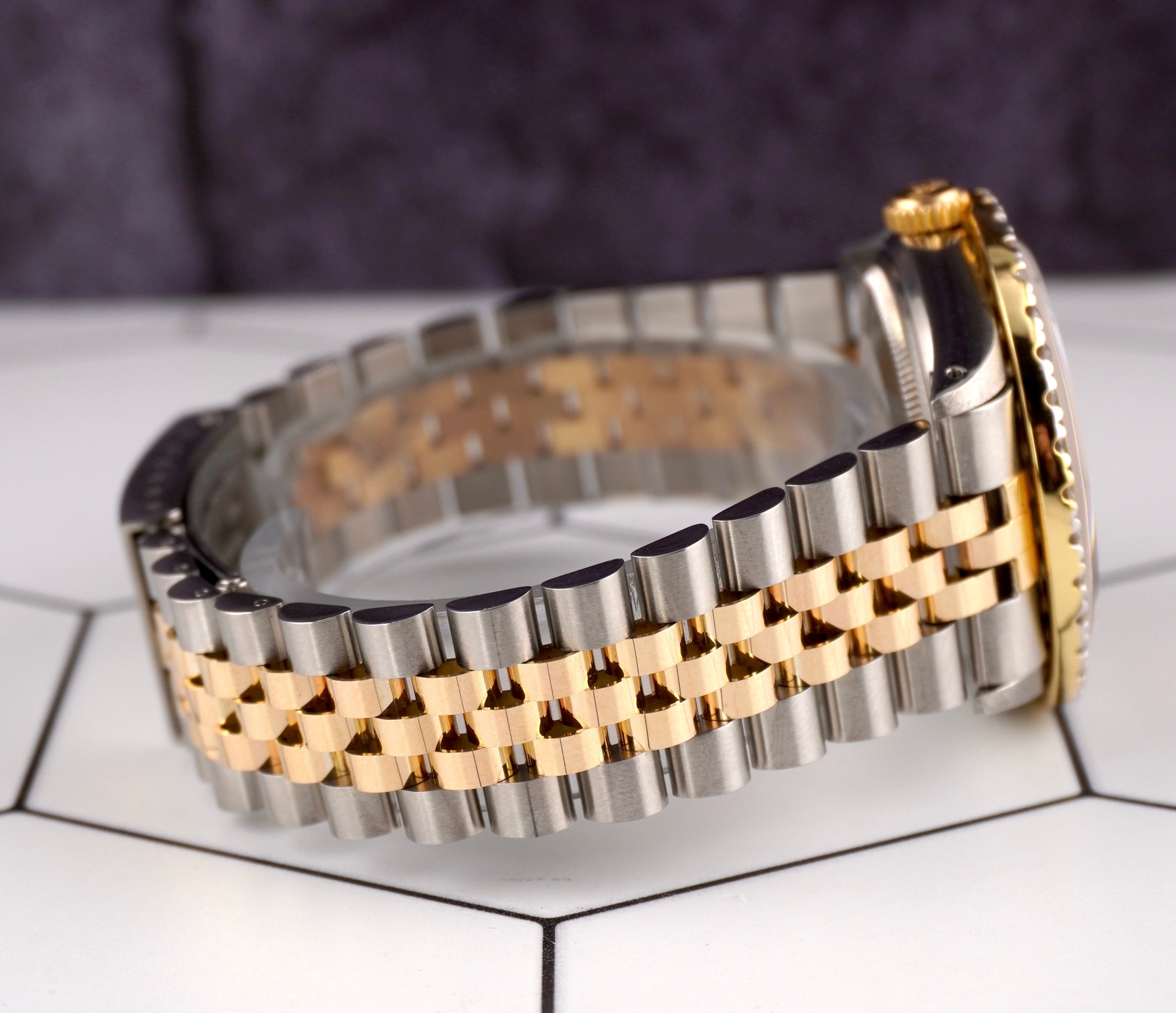 Rolex Men’s Datejust 36mm YG & Steel ICED 2.25ct Diamonds Motif Gold Dial Watch