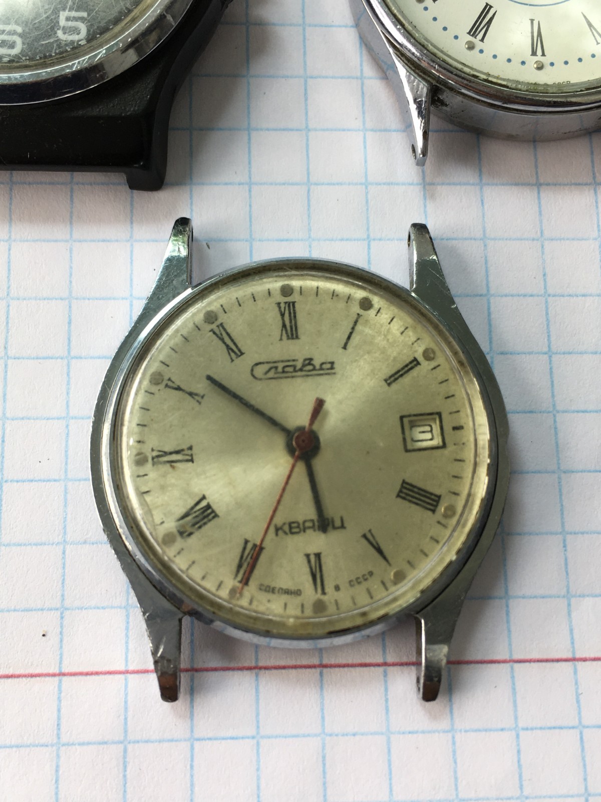 Lot of 8 Vintage USSR men’s quartz Watches Slava Poljot Chaika For Parts Repair