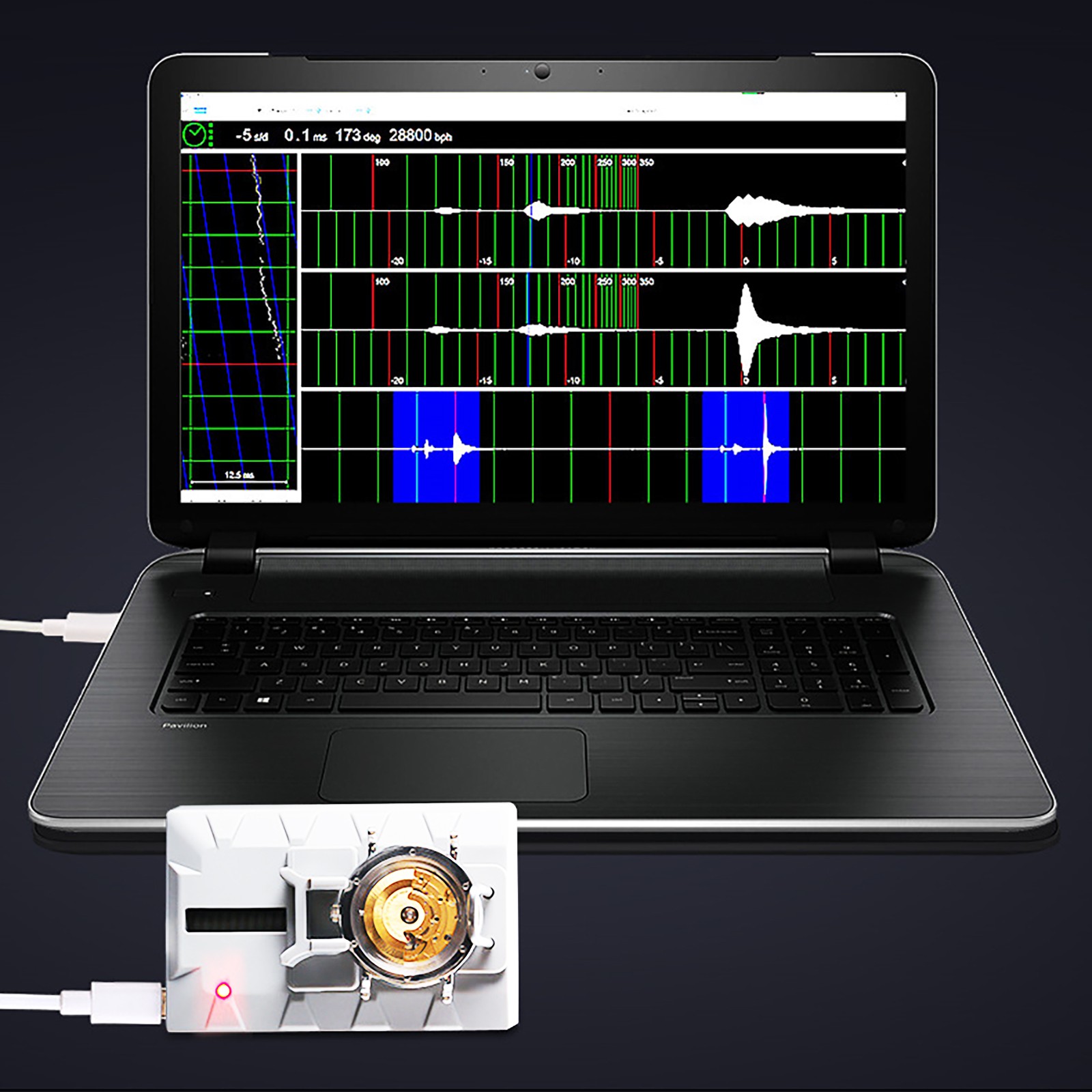 USB Mechanical Watch Timegrapher Tester Repair Tool for PC Desktops Tablets E