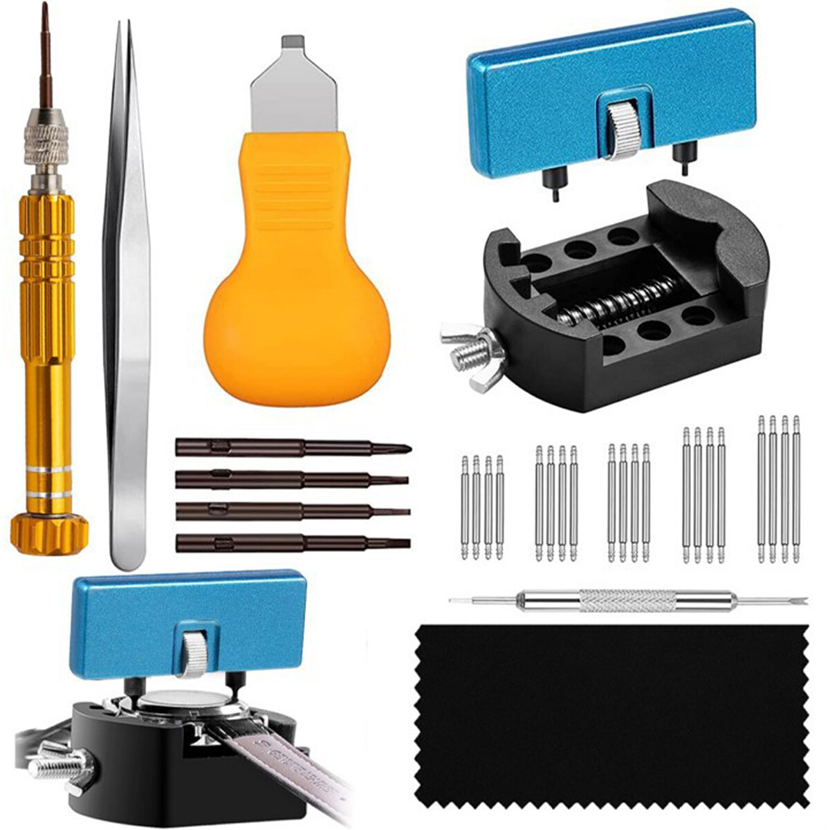 31PCS Watch Repair Kit Watchmaker Back Case Remover Opener Link Pin Spring Bar
