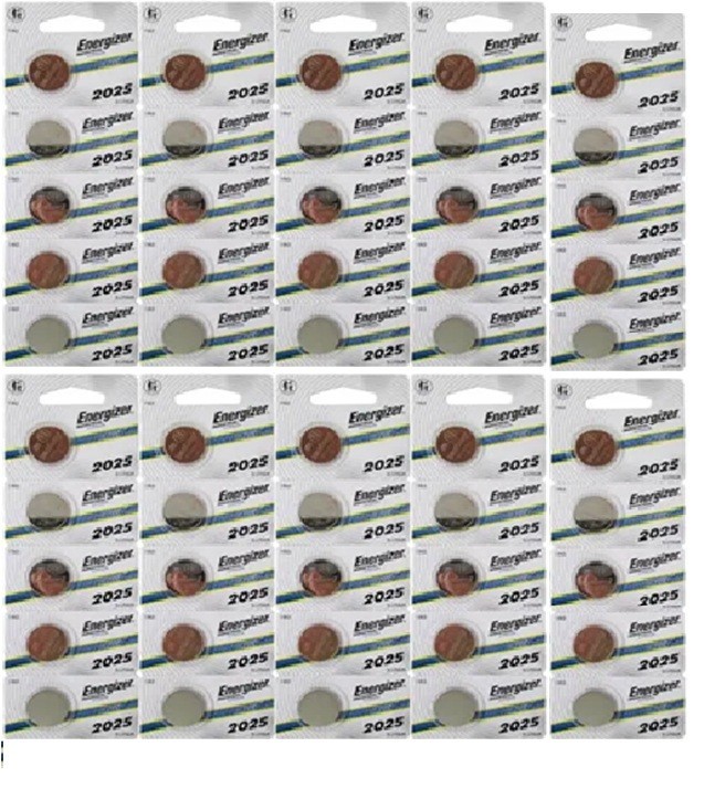 Lot of 50 Energizer 2025Lithium Coin Cell/Button Watch Batteries Assorted Packs
