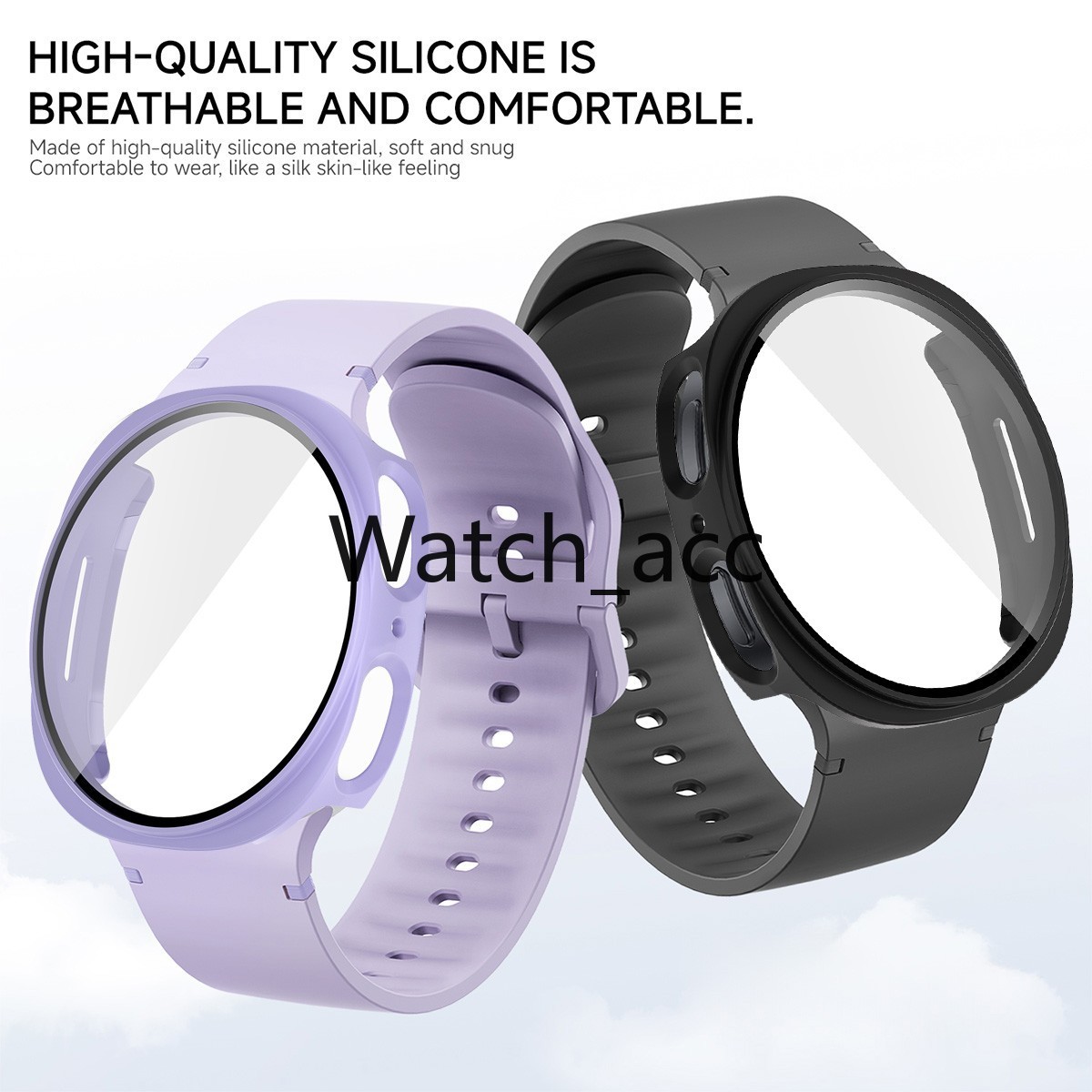 Silicone Band Strap+PC Case Screen Protector for Samsung Galaxy Watch 8 40mm44mm