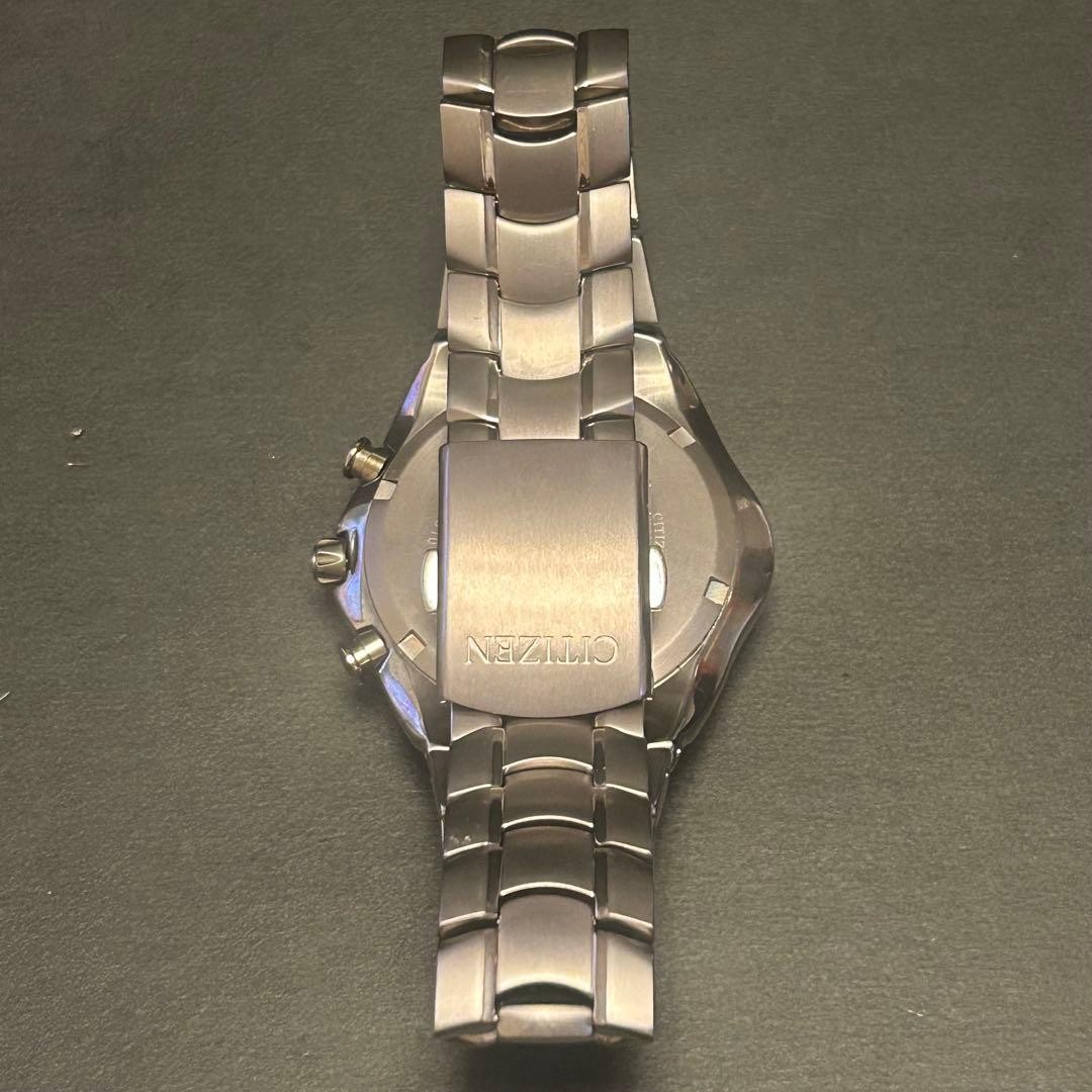 CITIZEN H570-S030757 Eco-Drive Chronograph SIlver Black Used Japan