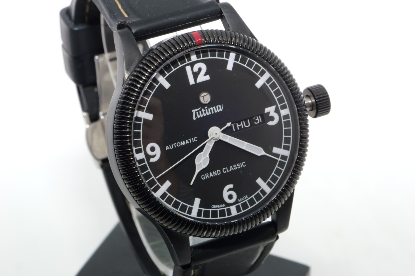 Tutima Grand Classic automatic black PVD watch. Rf 62811. Made in Germany