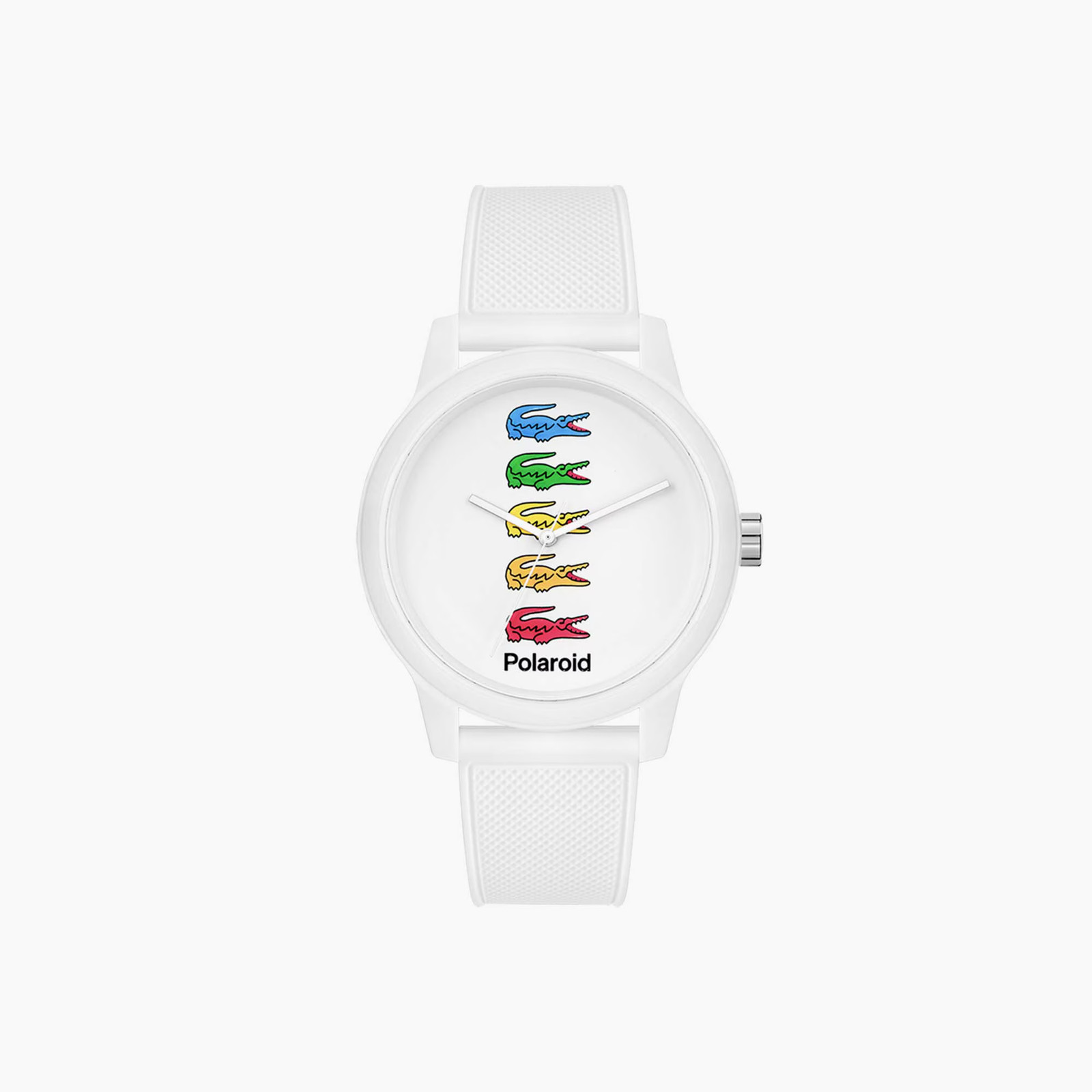 Lacoste Unisex L.12.12. 2011130 Polaroid White Silicone Strap Watch 42mm