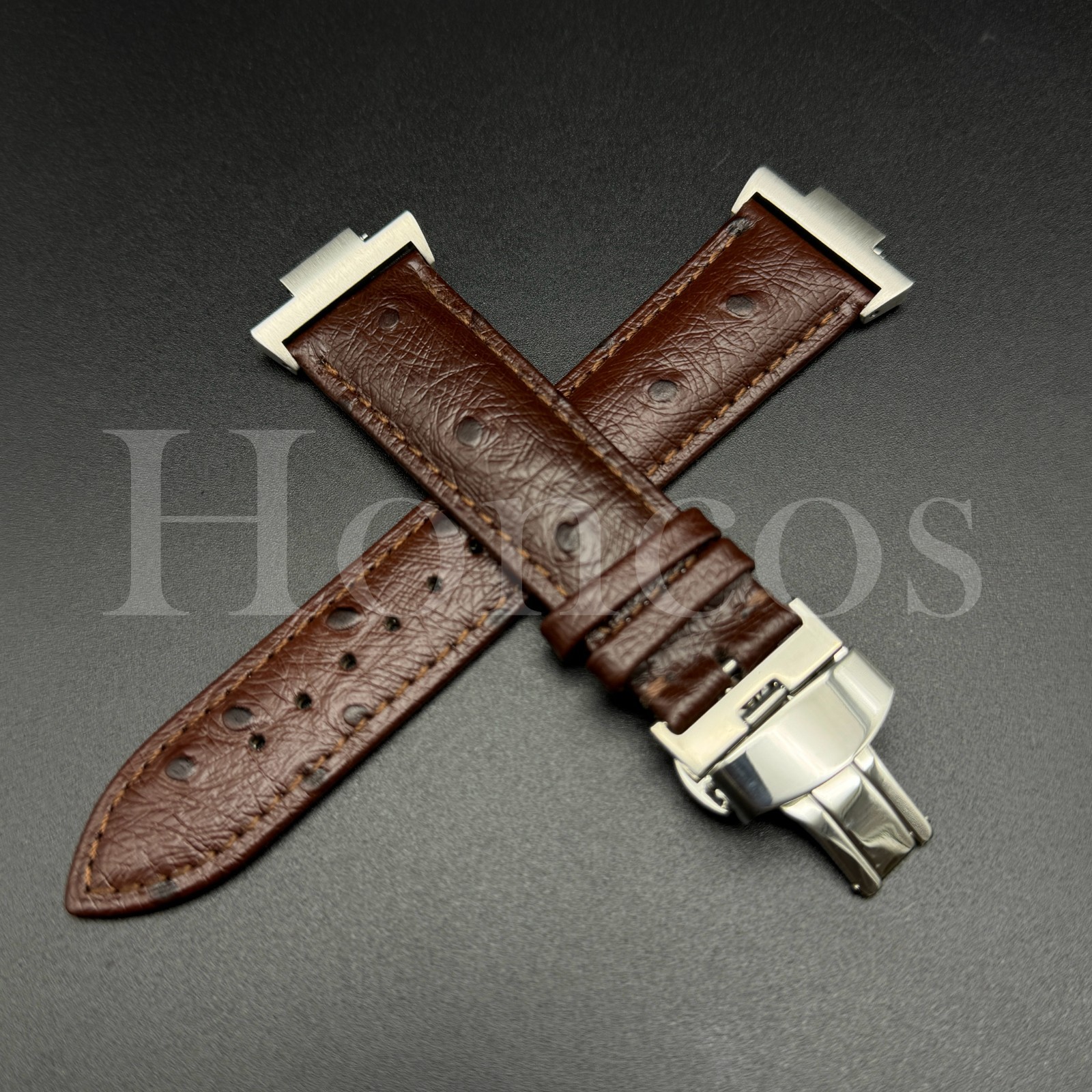 Genuine Leather Ostrich Watch Strap Band Fits for Tissot PRX Clasp + Adapter BN