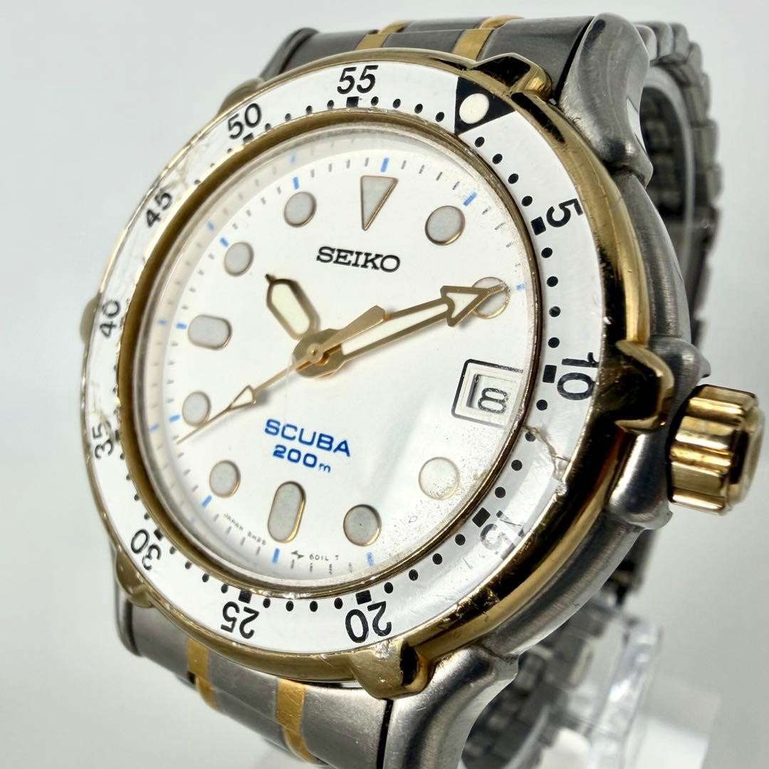 New Battery Working SEIKO Scuba Divers 5H25 6020 Wristwatch