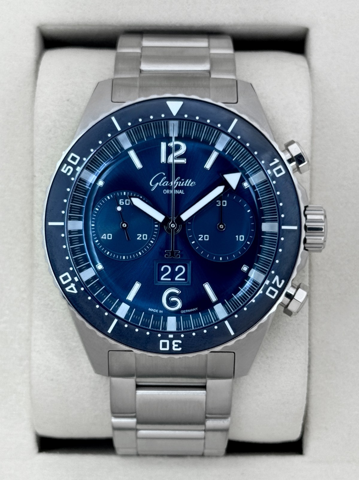 2025 Glashütte Original Seaq Chronograph 43.2mm 1-37-23-02-81 Blue Dial