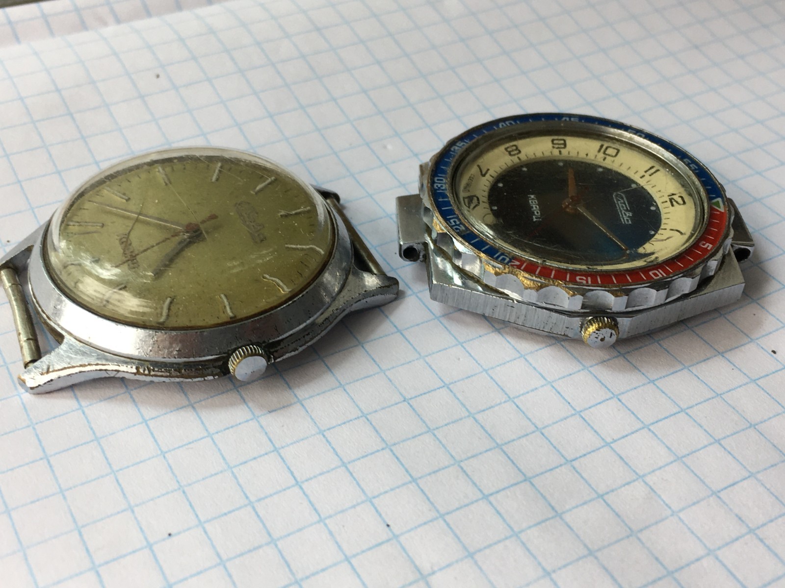 Lot of 8 Vintage USSR men’s quartz Watches Slava Poljot Chaika For Parts Repair