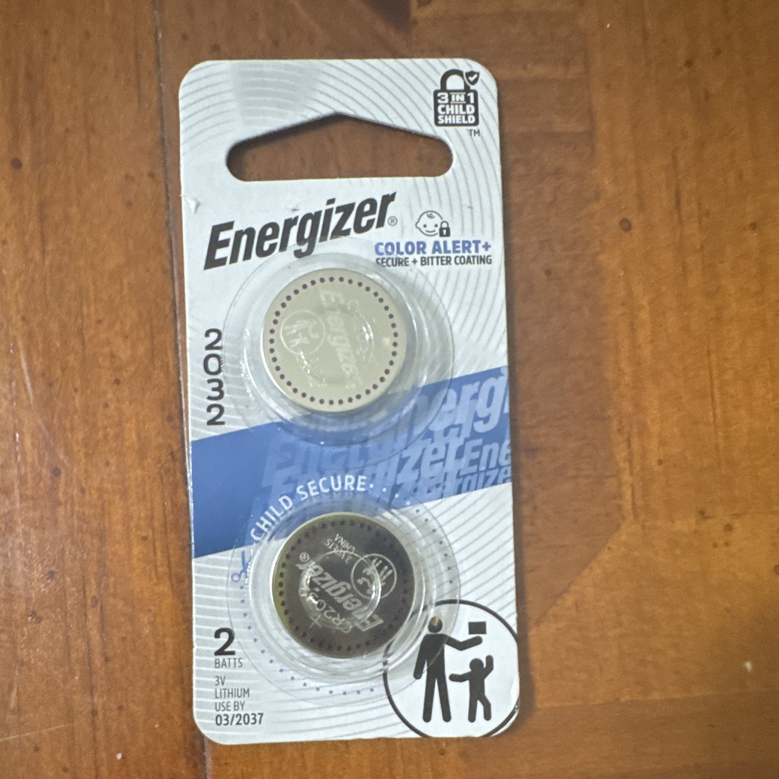 Energizer 2032 Lithium Coin Cell/Button Batteries 2-Pack Exp 03/2037
