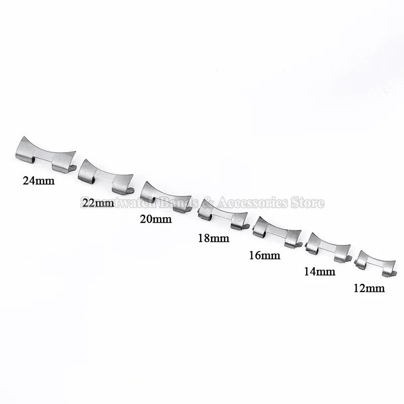 Stainless Steel Curved End Watch Band Adapter for Seiko Rolex 12-24mm Connectors