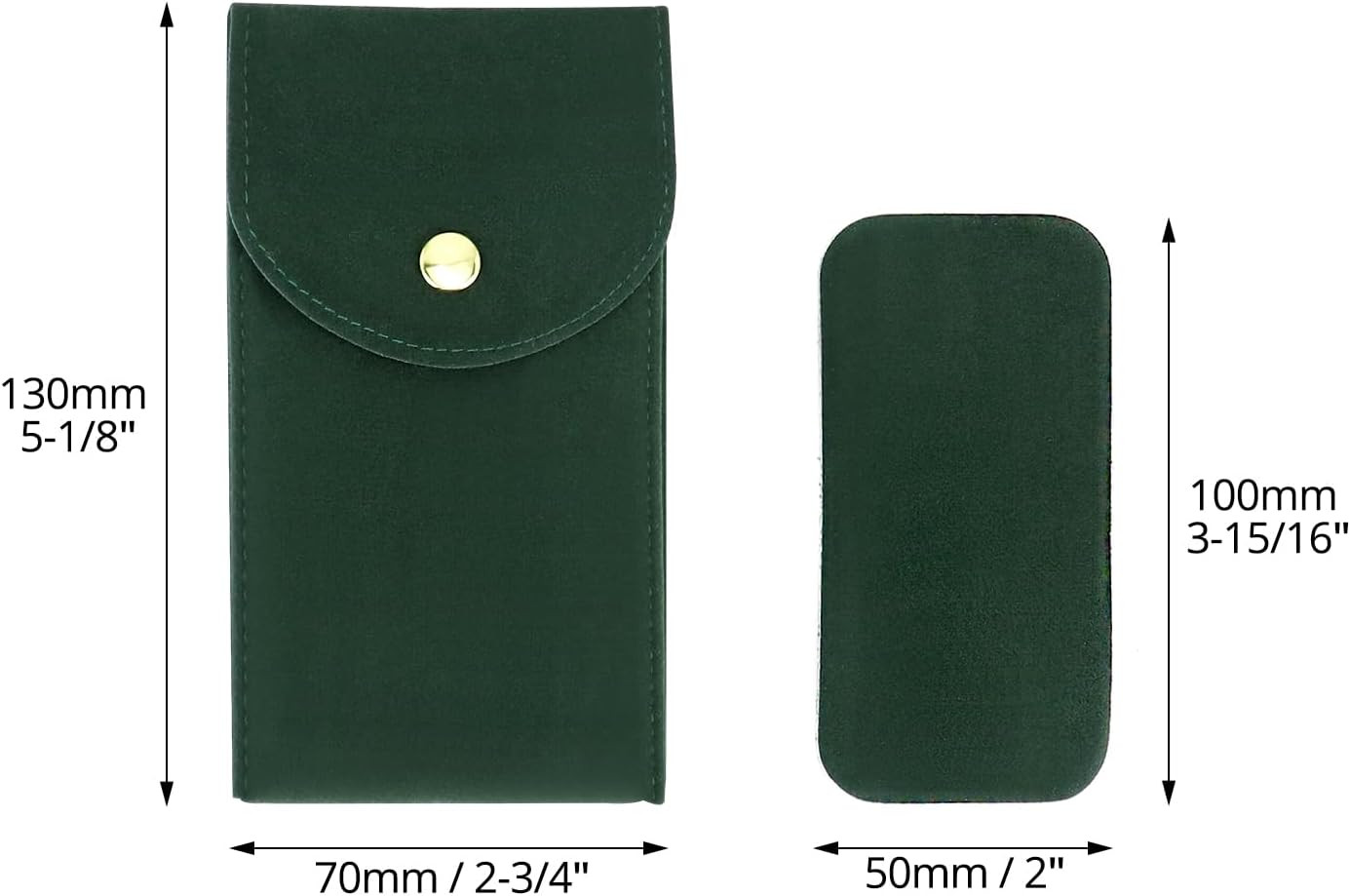 QWORK Luxury Velvet Watch Travel Case with Copper Buckle, Green, 13×7Cm, Portabl