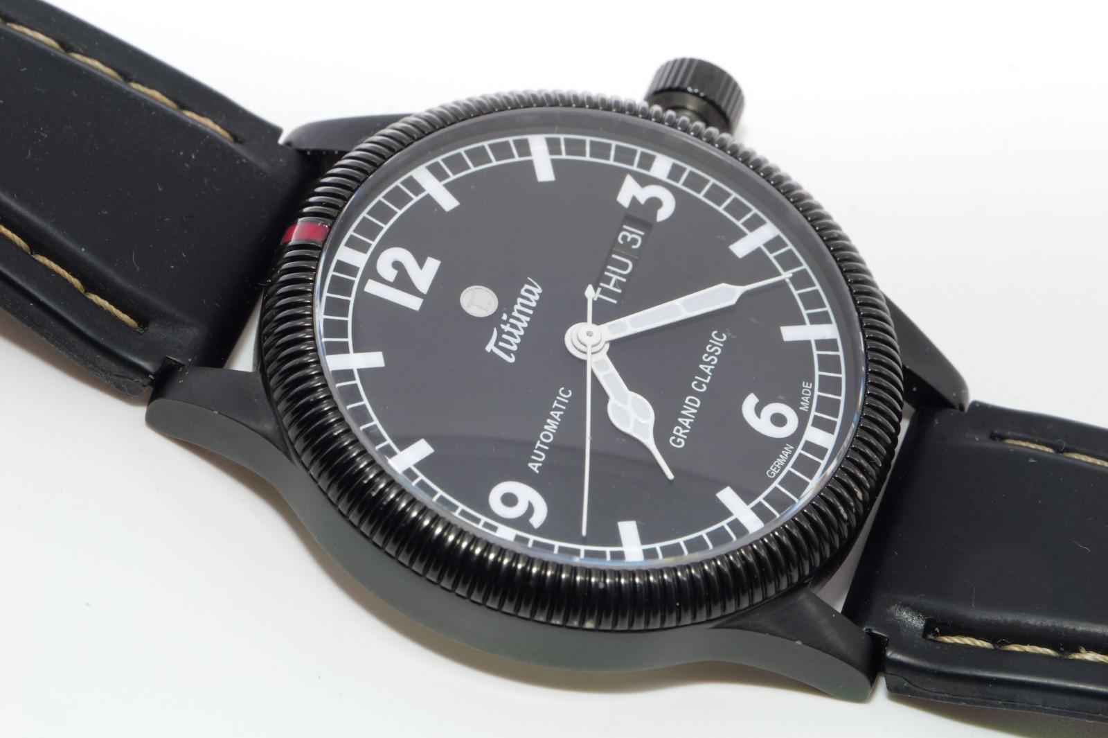 Tutima Grand Classic automatic black PVD watch. Rf 62811. Made in Germany