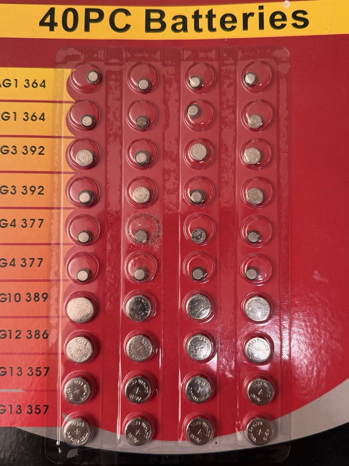 Limited amount Watch Batteries 2 Pack of 40, total of 80 batteries Watch Repair