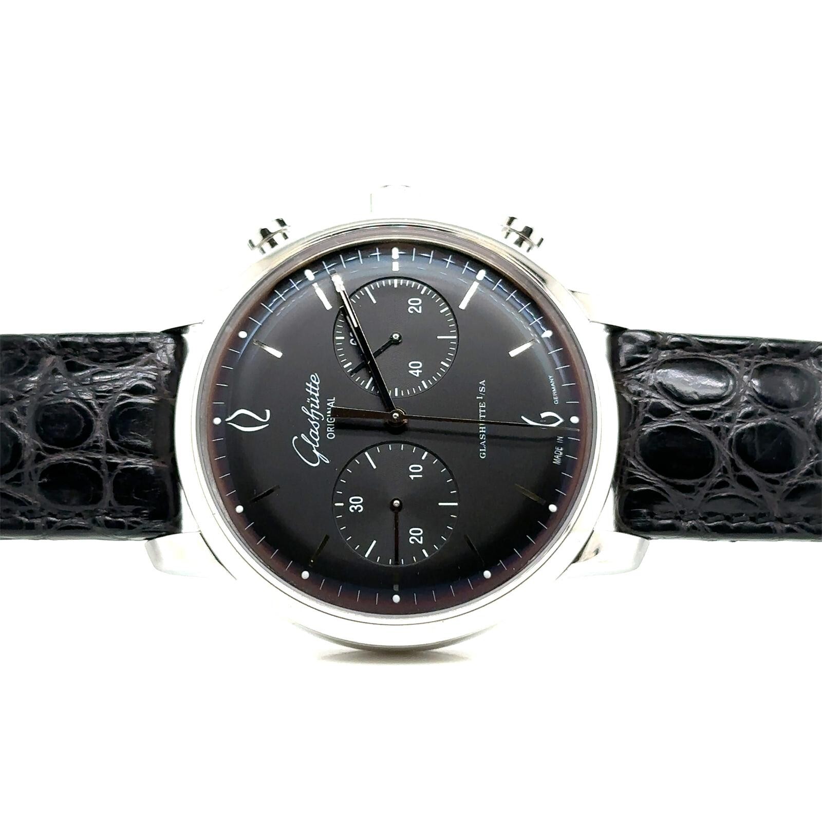 Glashütte Original 39-34-02-22-04 Senator Sixties Chronograph PO Box&Papers-7451