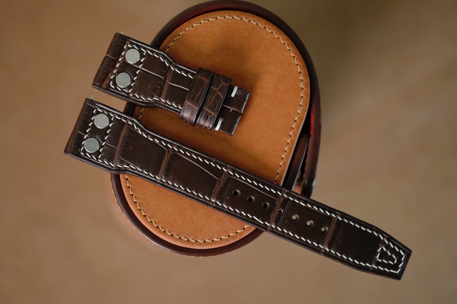 Handmade Brown Leather Pilot Watch Strap size 22/18 – Custom Size 20 21 22 23 24