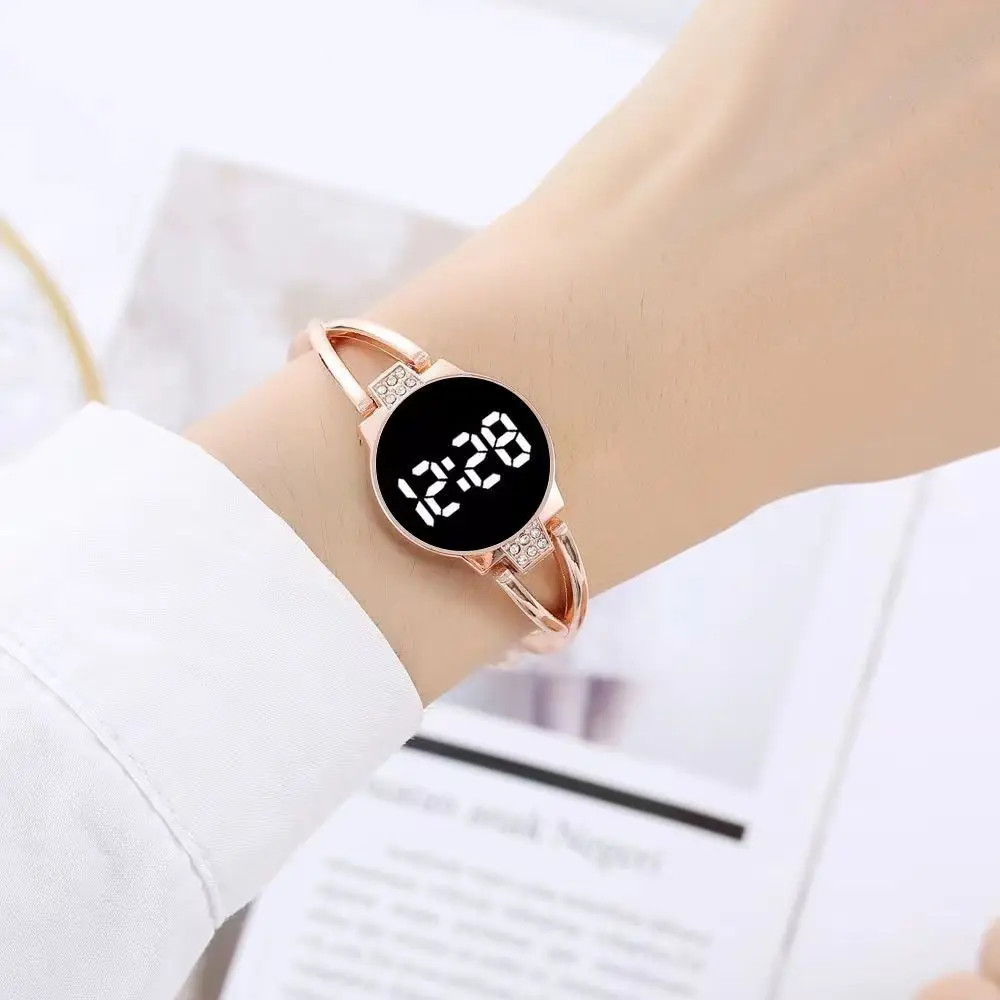 MAYZHISU Fashion LED Watch for Women Touch Screen Ladies Wristwatch Digital