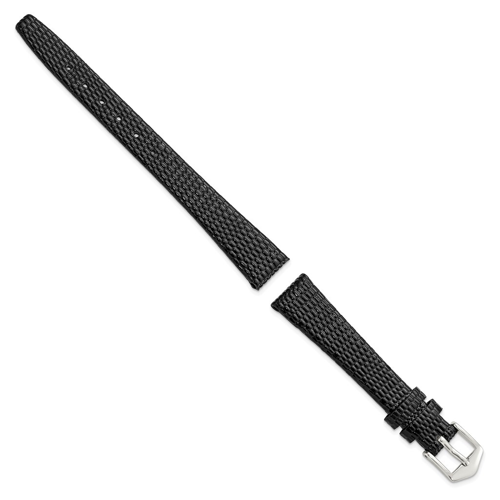 Gilden 13mm Black Flat Lizard-Style Grain Calfskin w/Watch Band