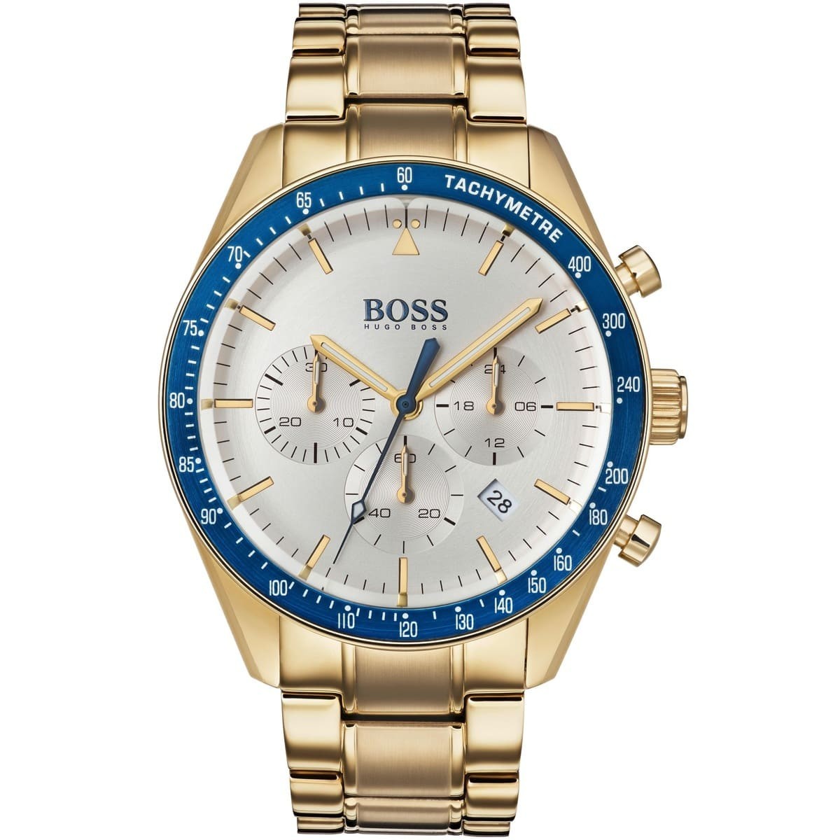 HUGO BOSS Chronograph Men’s 1513631 Beige Dial Gold Stainless Steel Bracelet