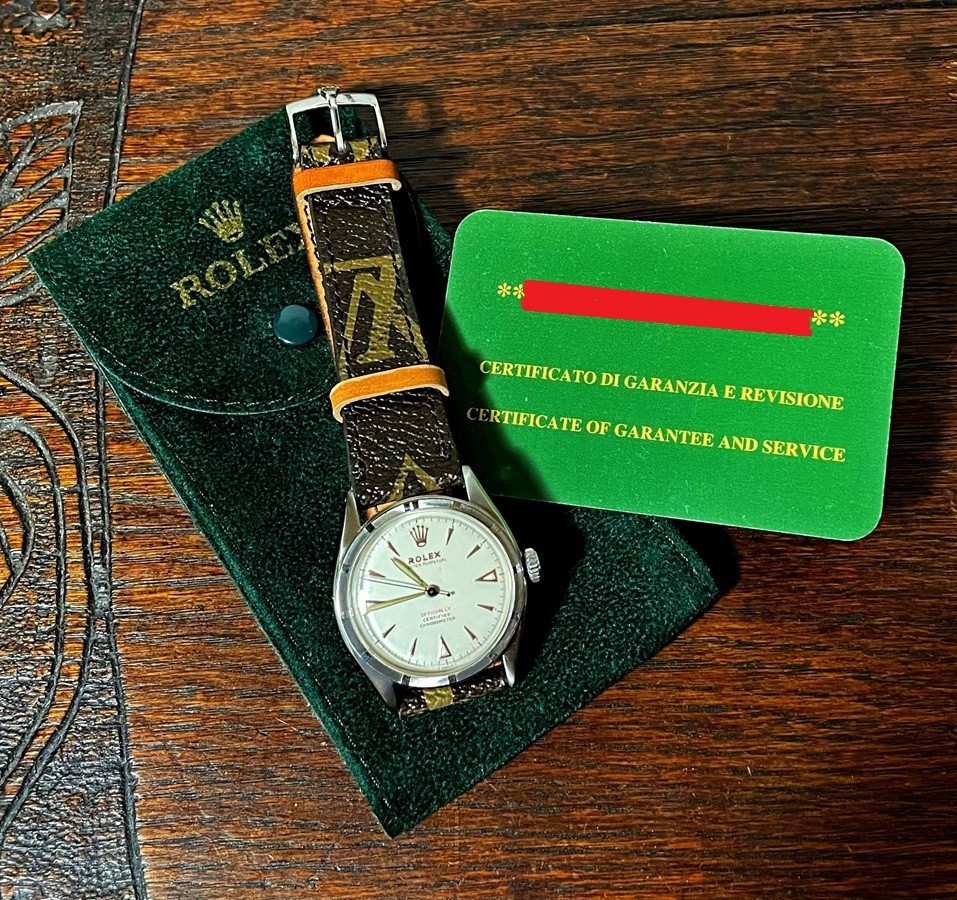 VINTAGE 1962 ROLEX 6103 SEMI-BUBBLEBACK BOMBAY DIAL SERVICE and WARRANTY!