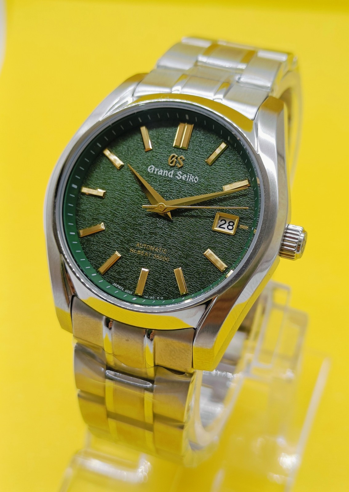 Vintage Grand Seiko Automatic Date Indi Green Dial Men’s Wrist Watch Free Ship