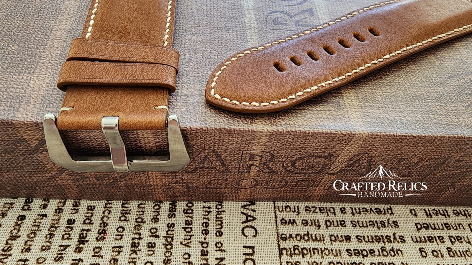 26mm Handmade Thin French Haas Barenia Brown Leather Strap Special 26-26