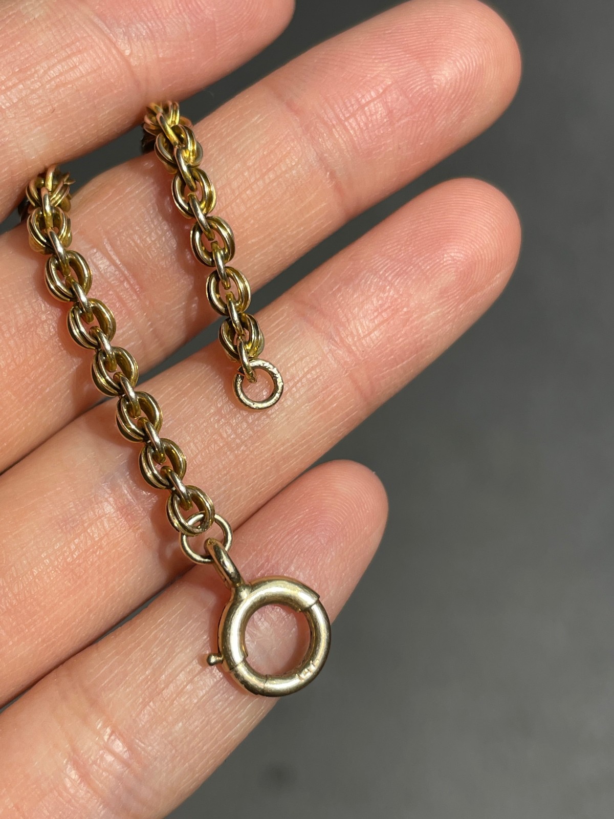 Antique 14K Gold Fancy Link Watch Chain Necklace
