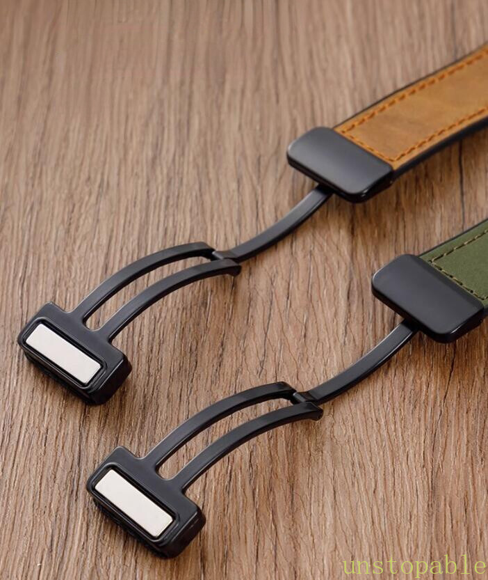 Magnetic Silicone+Leather Strap Band For Samsung Galaxy Watch 6 5 4 FE 40/44/43M