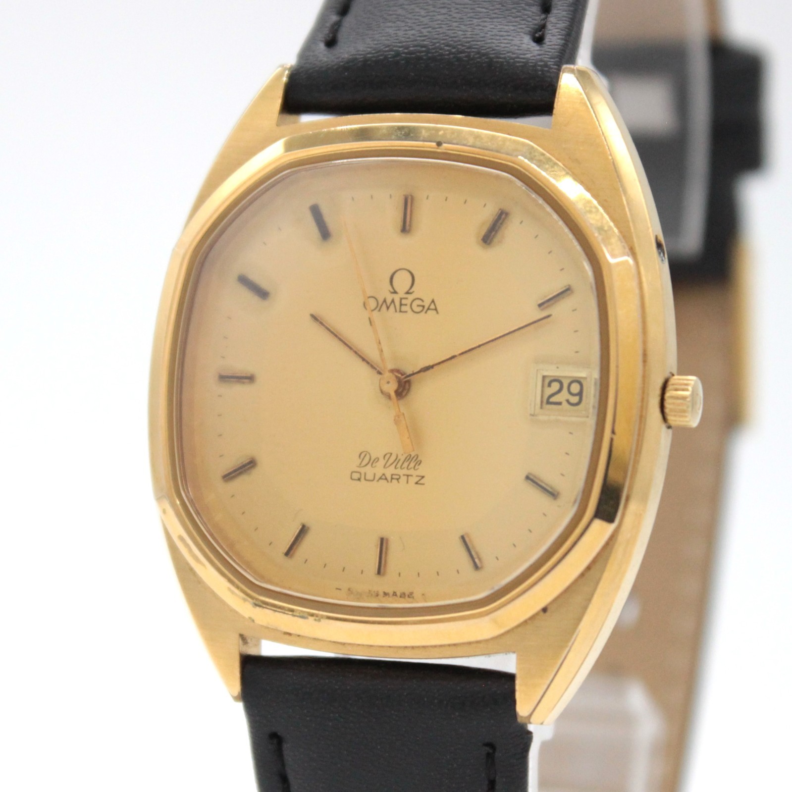 OMEGA De Ville Cal.1332 Quartz Gold 33mm Mens Watch Vintage 1970s JAPAN Y980