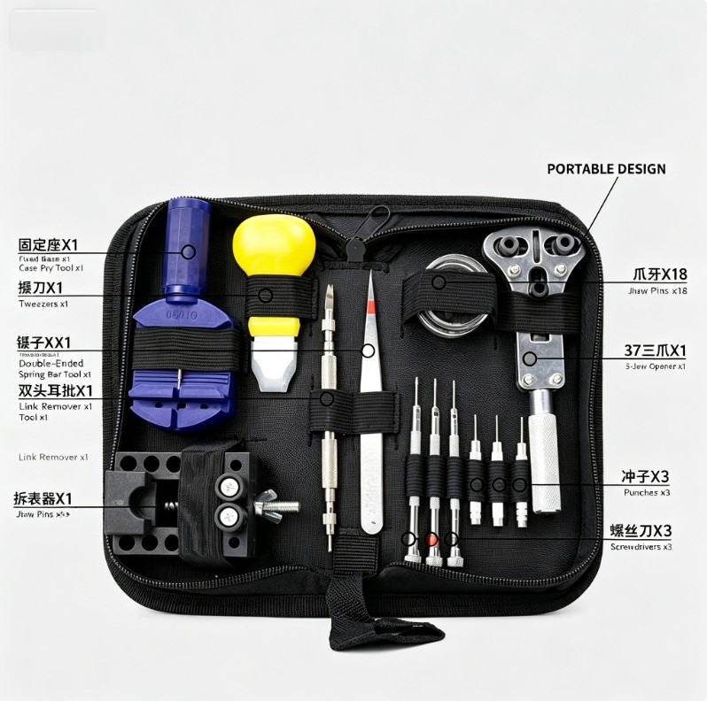 30Pcs Watch Repair Tool Kit Case Holder Opener Screwdriver Spring Bar Set new