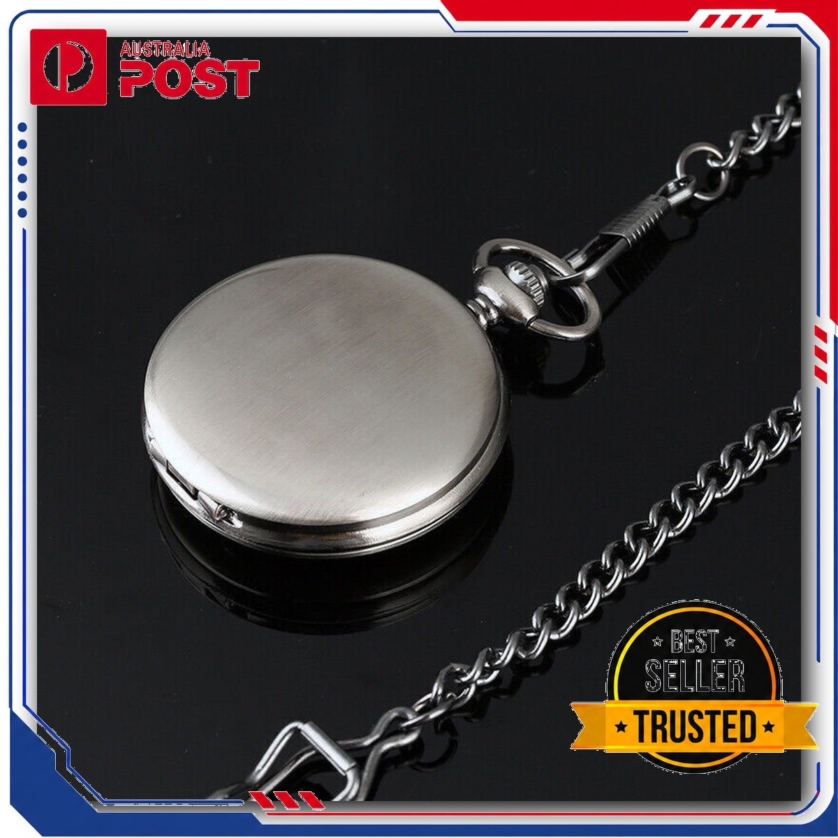 Antique Retro Mechanical Skeleton Steampunk Pocket Watch with Chain for Men