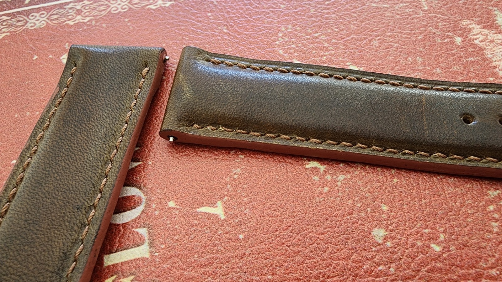 22mm Handmade Genuine Cowhide Leather Watch Strap Brown 22-20 Workshop Special