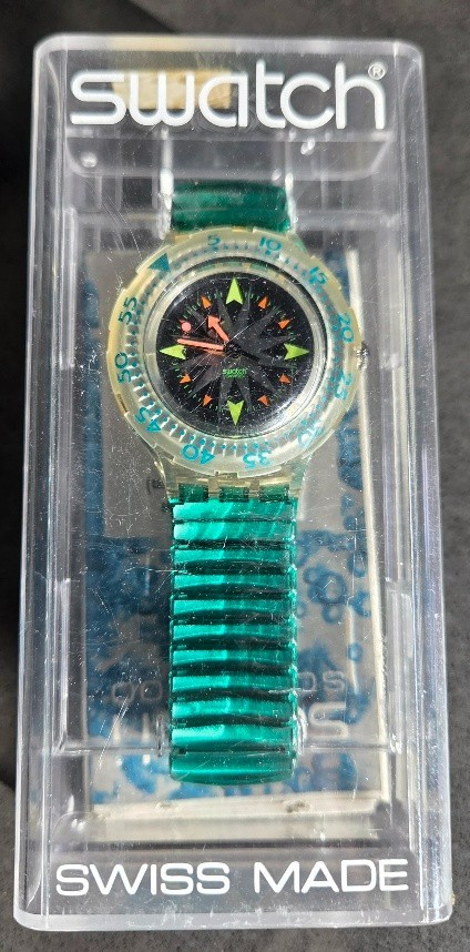 SWATCH VINTAGE SCUBA SWATCH “MINT DROPS” NWT