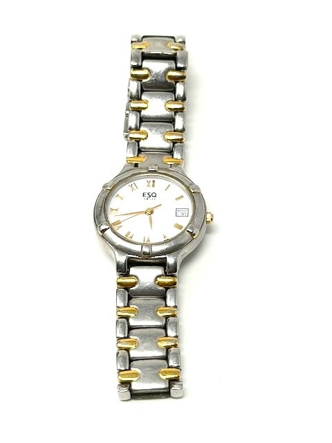 ESQ SWISS MOVADO 100275B VINTAGE WOMENS TWO-TONE WATCH