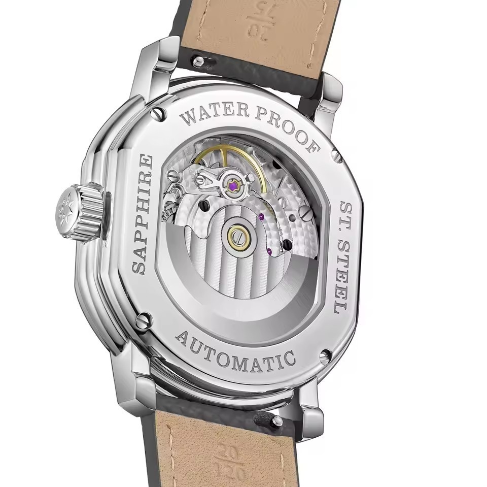 FARASUTE Men Automatic Watch 38mm Mechanical Wristwatch Oval Case Peacock Mov.