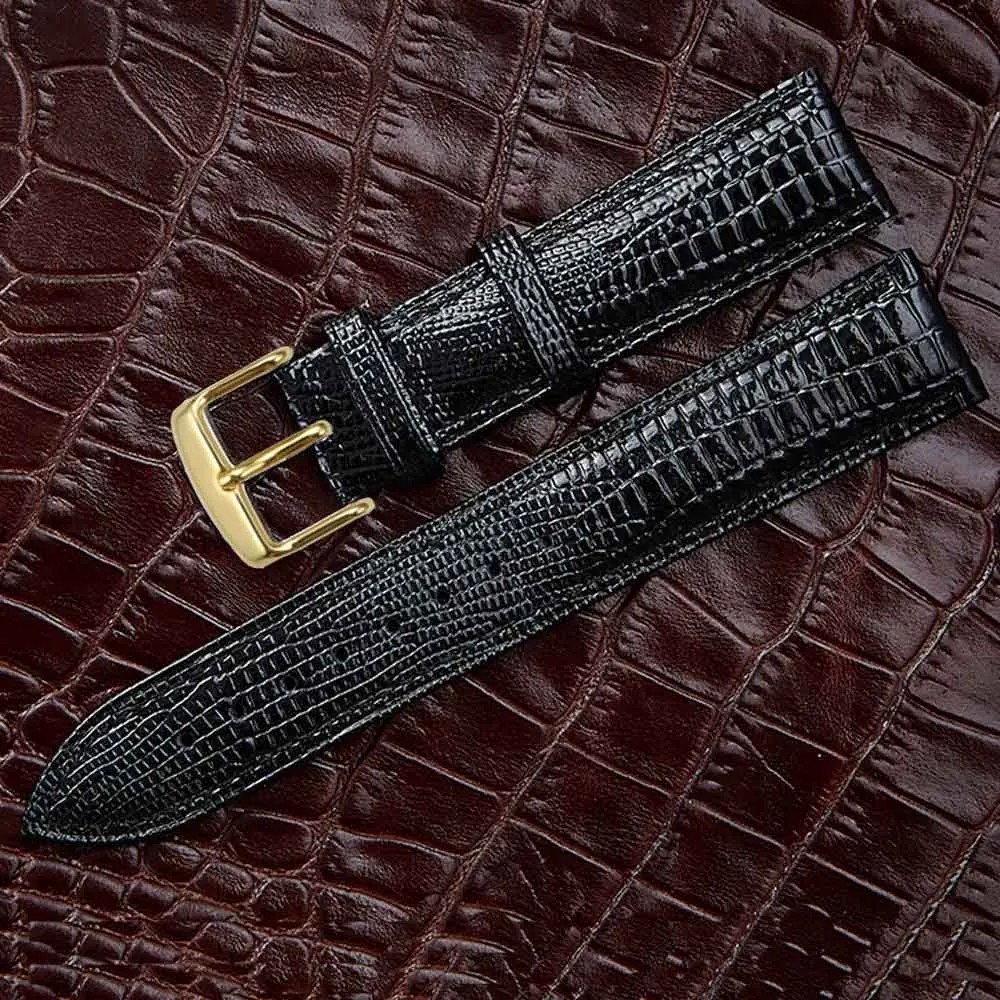 Fashion Lizard Texture Leather Watchband Pin Buckle Watch Strap for Women & Man