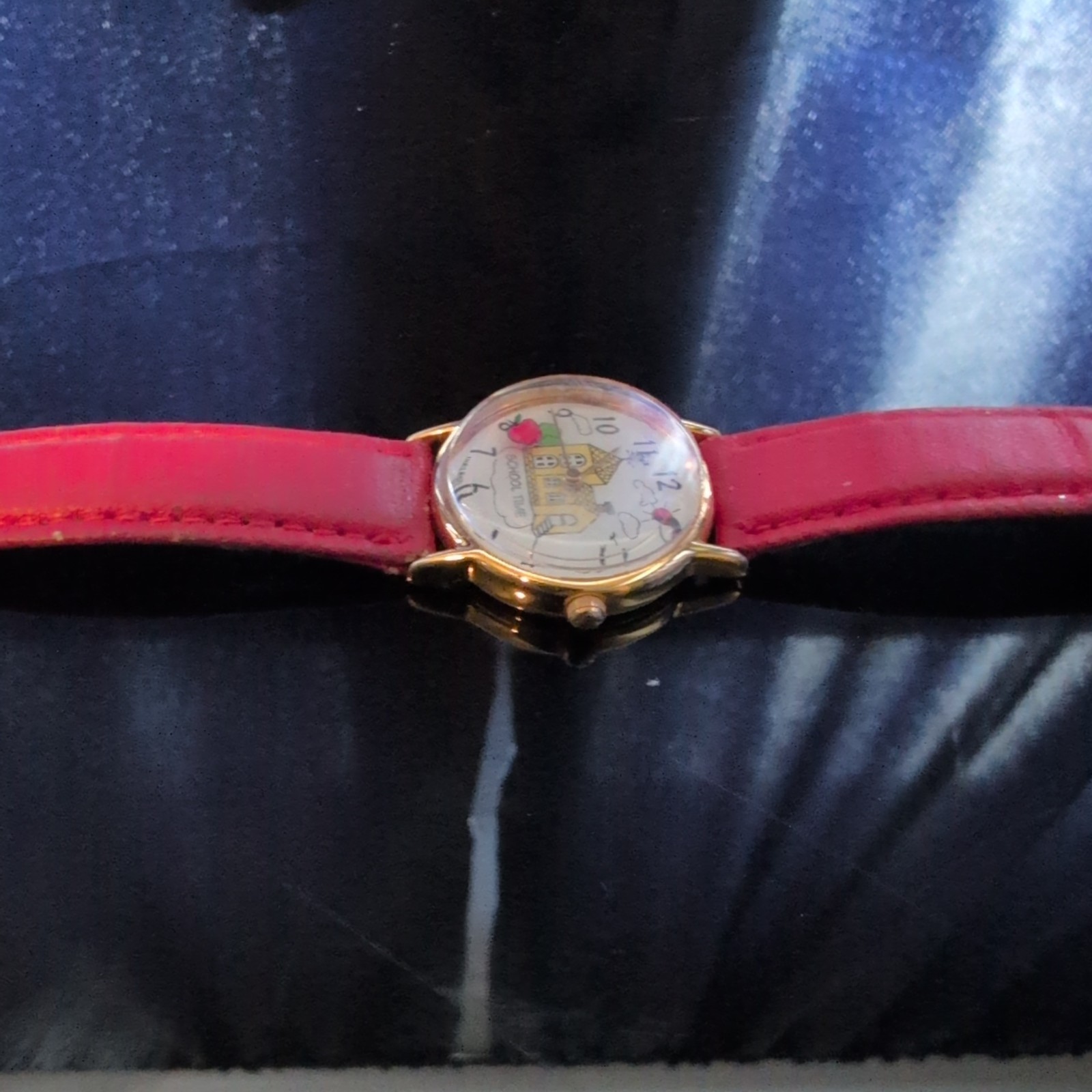 Vintage School Time Watch Rare 1980s Smoking Chimney Face Design Hong Kong
