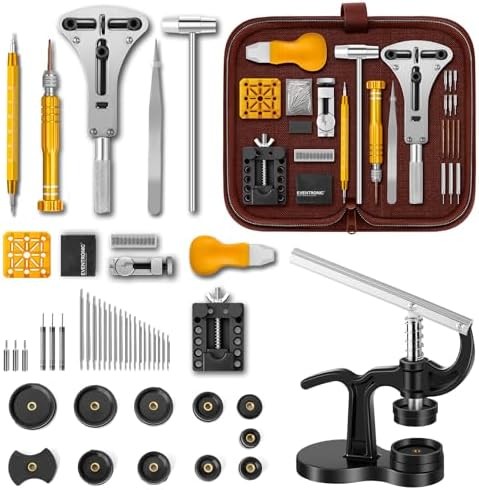 Eventronic 154PCS Watch Repair Tool Kit with Watch Press