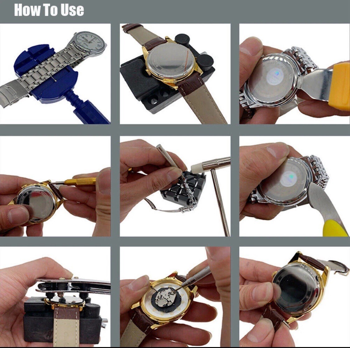 Watch Repair Kit Professional Battery Link Case Removal Replacement Adjust Tools