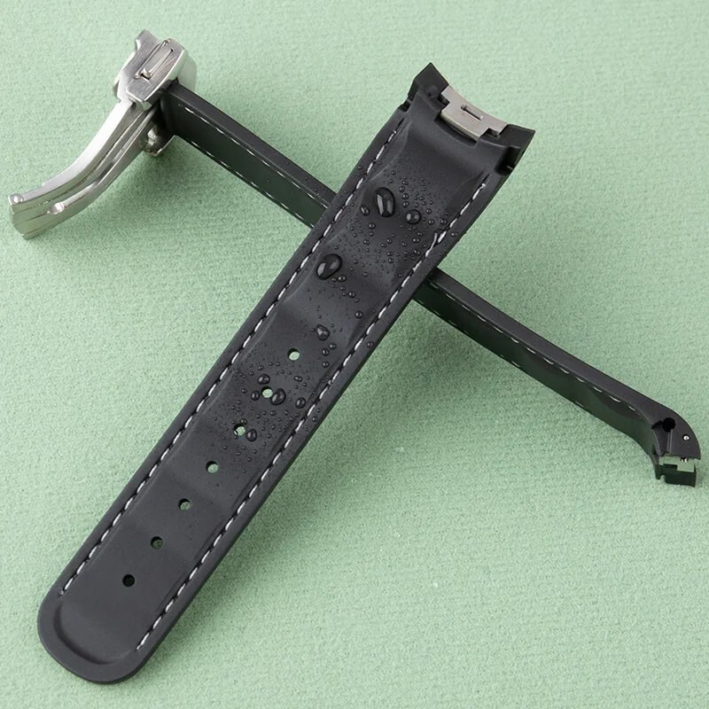 20mm FKM Rubber Strap Wrist Watch Band Fits Omega Seamaster Aqua Terra 41mm
